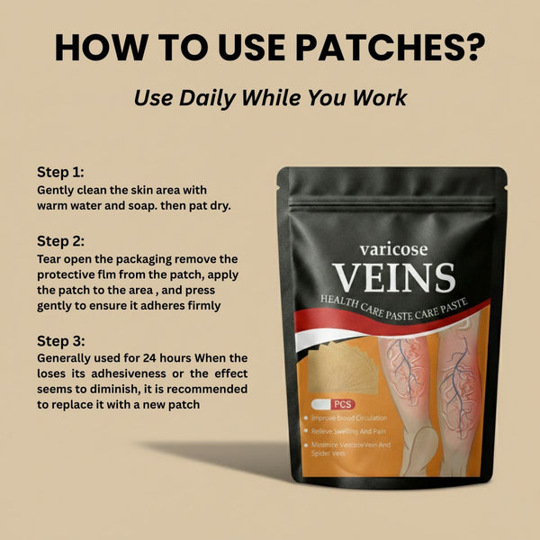 Spider & Varicose Vein Patches | Natural Herbal Therapy for Swelling, Fatigue & Vein Health